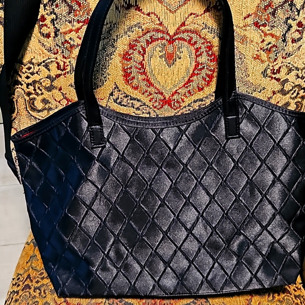 Lancôme black basket woven Purse/tote